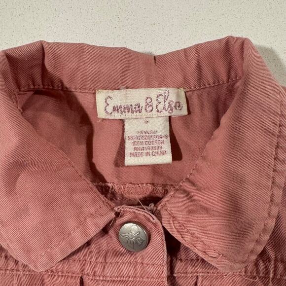 Emma & Elsa Toddler Girl 5T Mauve Button Up Jacket 100% Cotton - Picture 4 of 5